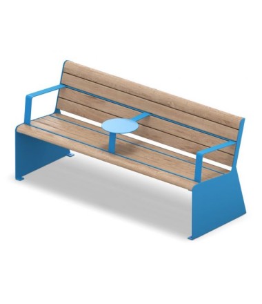 Miesto parko suoliukas su padėklu - 1,80 x 0,66 x 0,82 m.