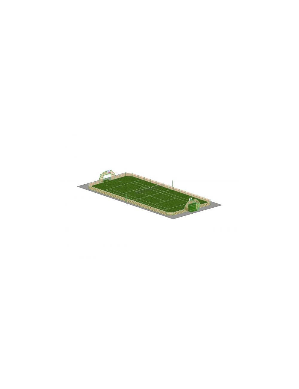 Multisport-XL Linie metalinė/medienė sporto aikštelė - 36,90m x 17,12m.
