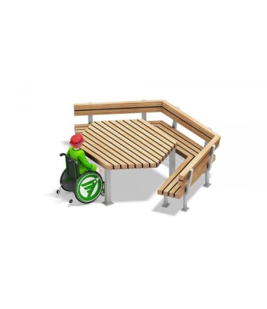 Suoliukų komplektas - WARBURG - su atlošu ir stalu.