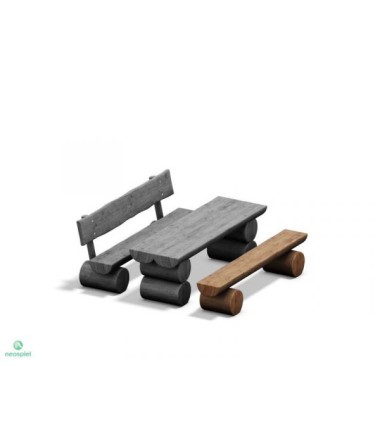 Mediniai suoliukai su staliuku - Rustic Bench
