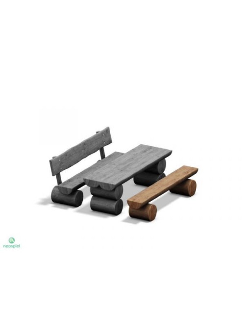 Mediniai suoliukai su staliuku - Rustic Bench