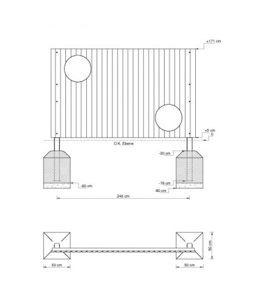 Futbolo taiklumo treniruotės sienelė - 2,70 x 0,17 x 1,71 m.