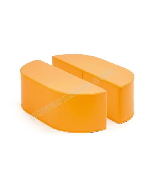 Pusiau apvalūs pufai, 2 vnt. oranžiniai