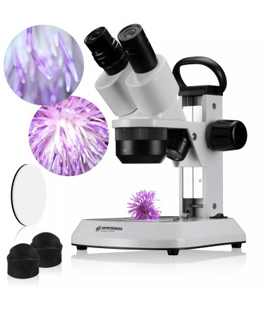 BRESSER Analyth STR 10x - 40x stereo šviesos ir prošvietimo mikroskopas