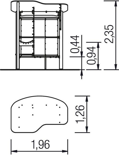 Urbaniq paviljono suoliukas su pastoge ir vystymo staliuku