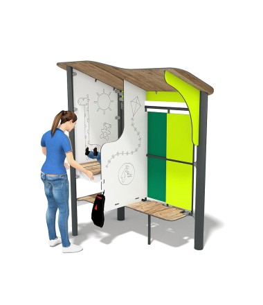 Urbaniq paviljono suoliukas su pastoge ir vystymo staliuku
