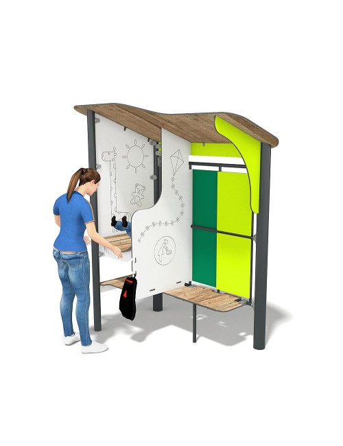 Urbaniq paviljono suoliukas su pastoge ir vystymo staliuku