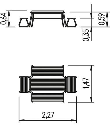 Vaikiškas stalas su suoliukais Sederli
