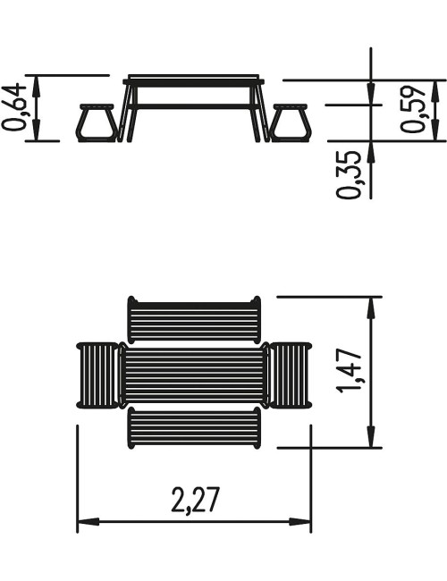 Vaikiškas stalas su suoliukais Sederli