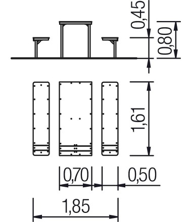 Vaikiškas stalas su suolais Urbaniq Leilani
