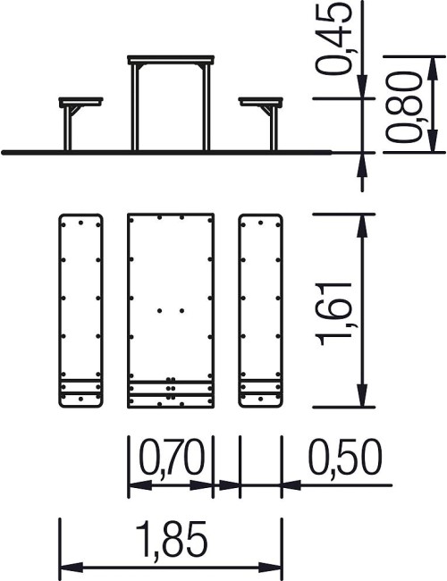 Vaikiškas stalas su suolais Urbaniq Leilani