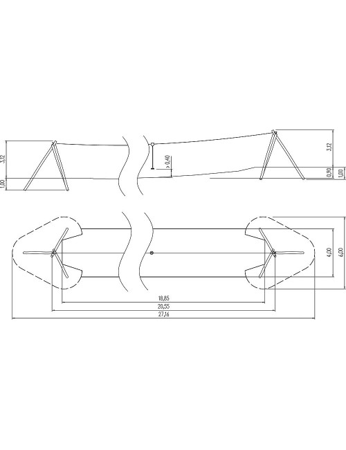 Zipline kontrukcija H-20 m