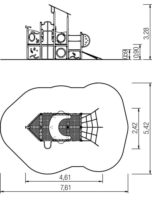 Vaikų žaidimo aikštelė Laivas Ahoj