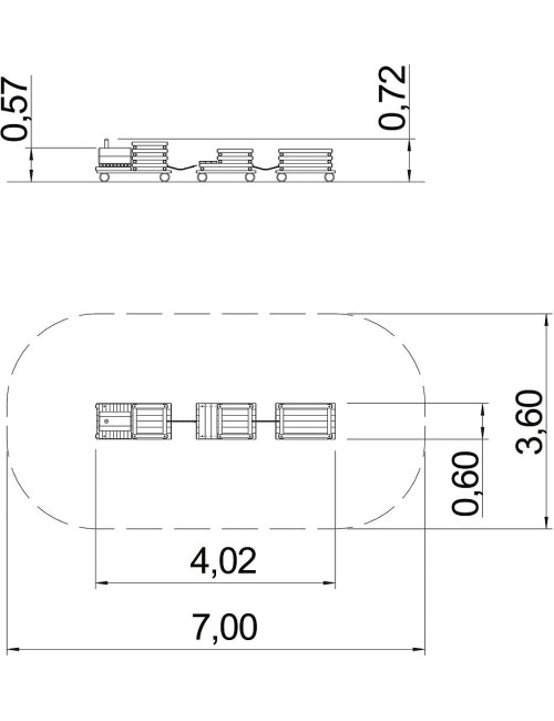 Žaidimų traukinys 3 vagonai