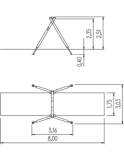 Vienguba sūpynės konstrukcija Adler