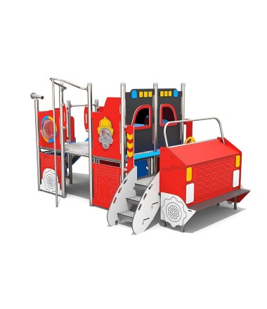 Multifunkcinė vaikų žaidimų aikštelė Ugniagesių automobilis