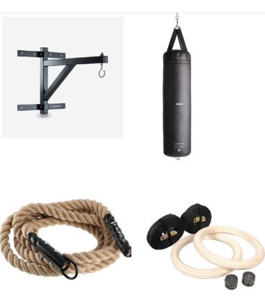 Laisvai kabanti sporto - gimnastikos įranga komplektas 4 in 1