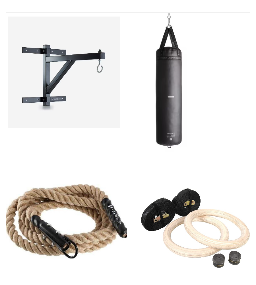 Laisvai kabanti sporto - gimnastikos įranga komplektas 4 in 1