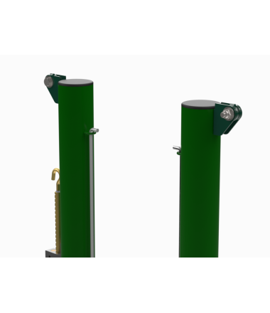 Plieniniai teniso stulpai, apvalūs ir su Ø76mm kištuku.