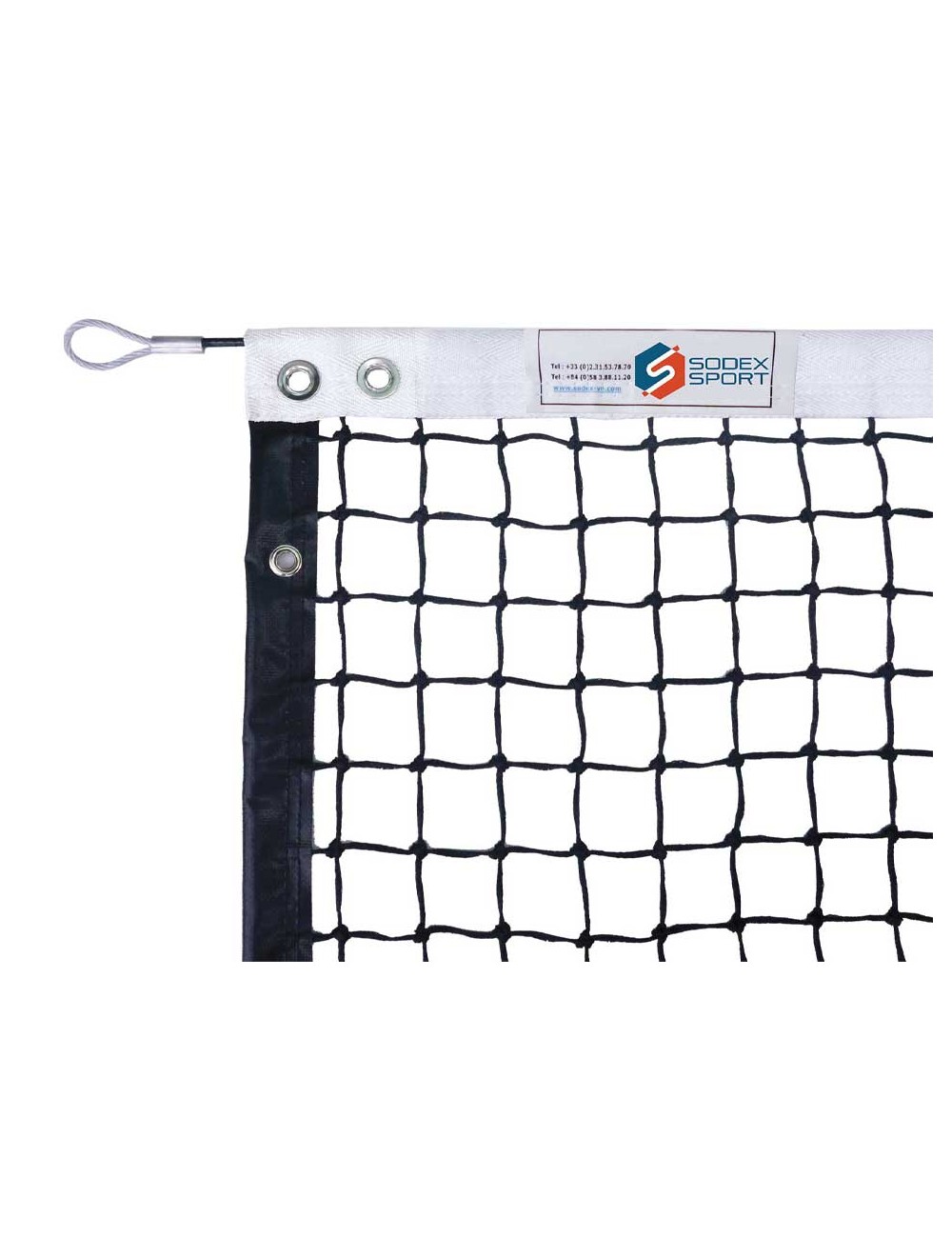 Teniso tinklas, skersmuo 4,0 mm, 48 mm viengubas akis sustiprintas kontūras