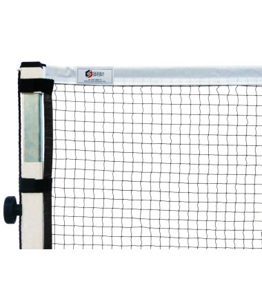 Varžybinis badmintono tinklas su PES kontūru, sustiprintas ir su šoniniais Velcro diržais.
