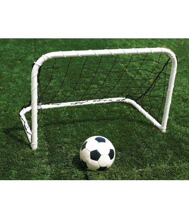 Maži futbolo vartai su tinklu, skirti treniruotėms, matmenys 0,9 m x 0,6 m.