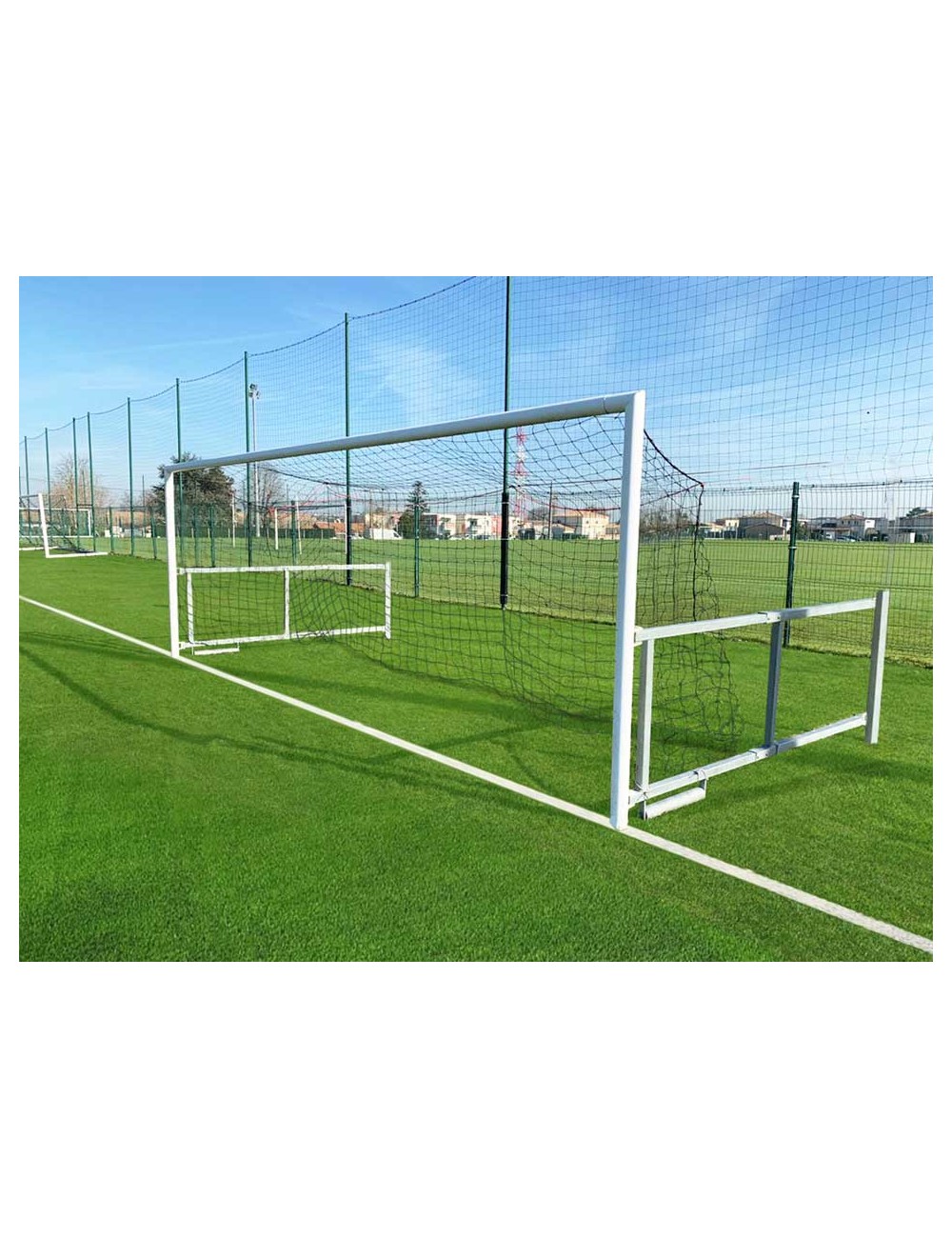 Plieniniai standartiniai sulankstomi futbolo vartai - 5x2m.