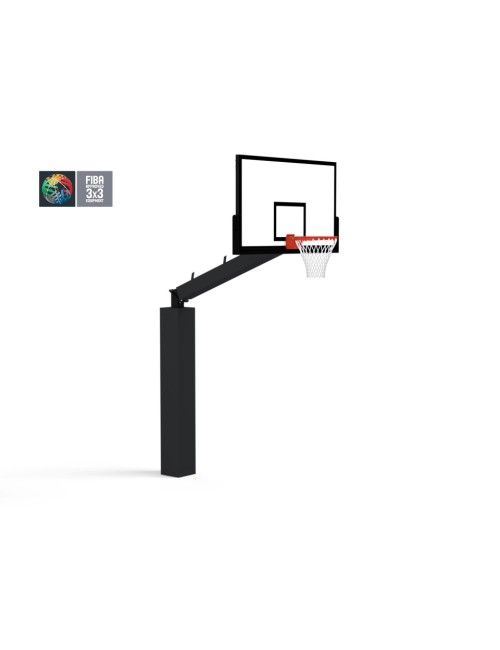 FIBA sertifikuotas 3x3 krepšinio stovas su įmontuotu pagrindu