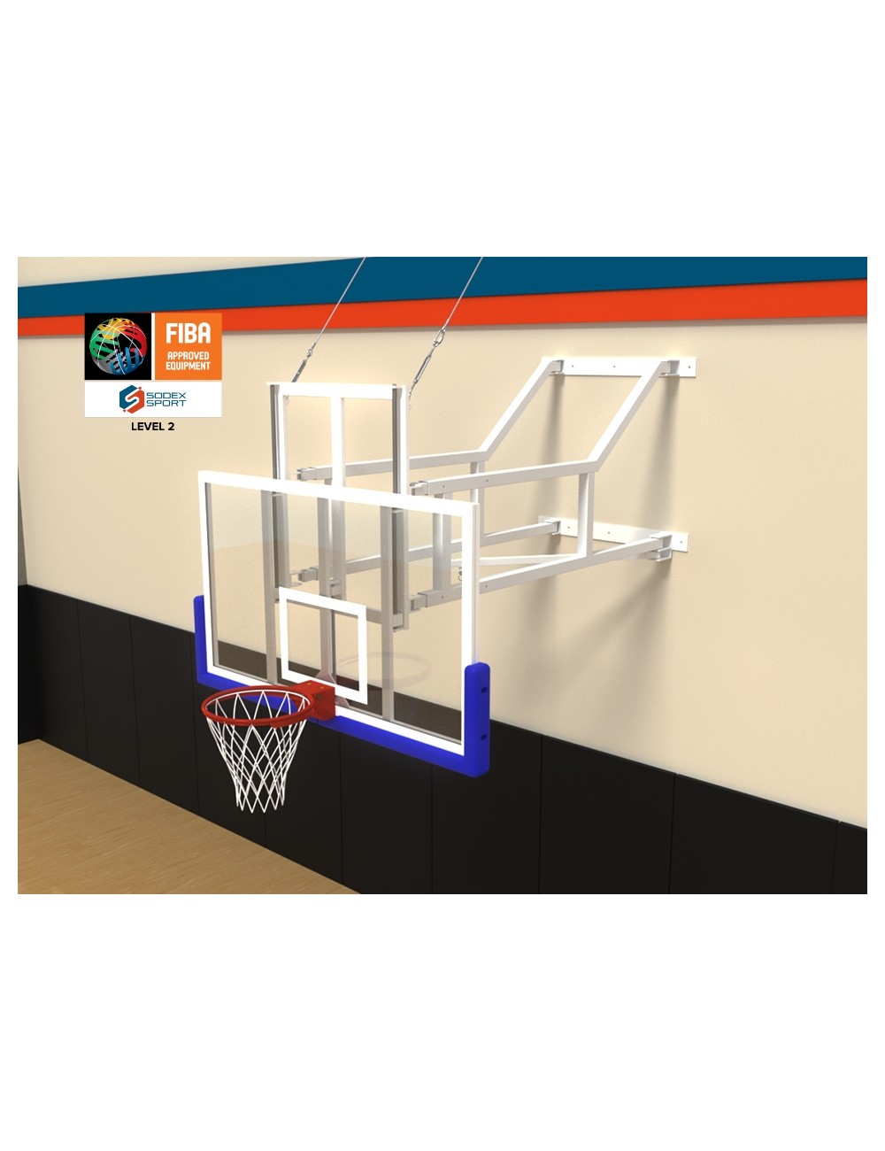 Sieninis sulankstomas krepšinio stovas 5x5 - FIBA sertifikuotas 2 lygio
