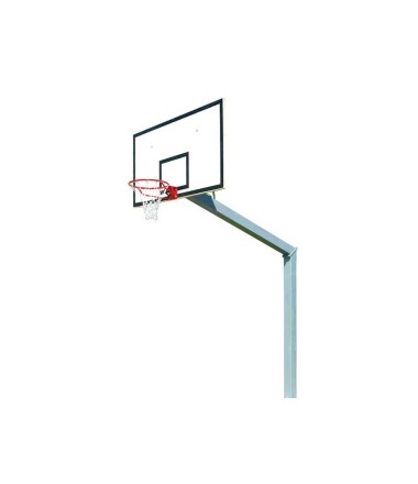Krepšinio lanko stovas su išlenktu vamzdžiu, išlenkimo ilgis 2.25m, lanko aukštis 3.05m.