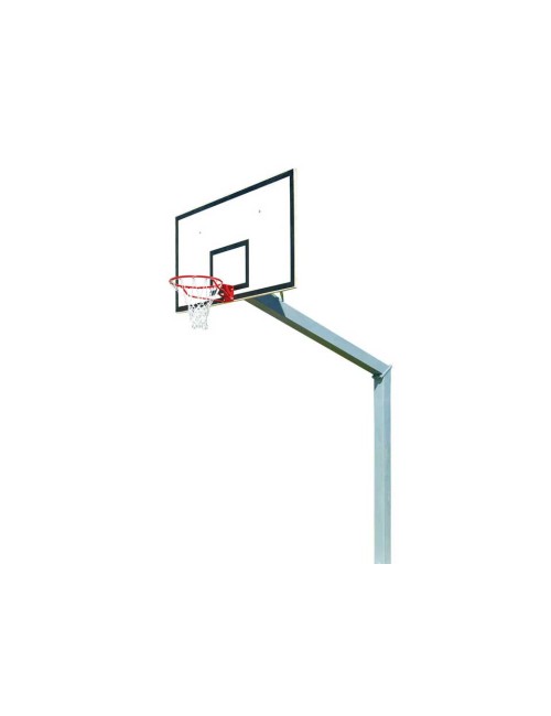 Krepšinio lanko stovas su išlenktu vamzdžiu, išlenkimo ilgis 2.25m, lanko aukštis 3.05m.