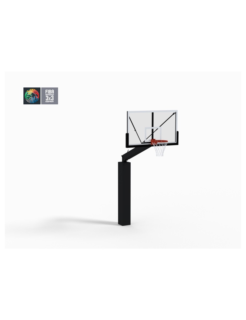 FIBA sertifikuotas 3x3 krepšinio stovas, aukštis 2,25 m.