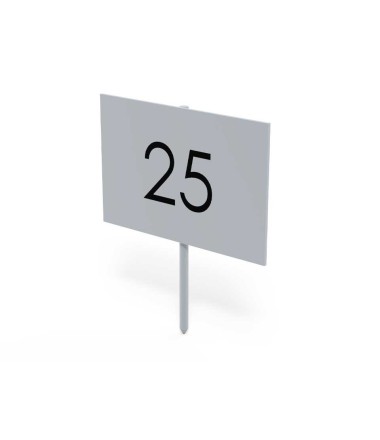 Kvadratinis atstumo žymeklis su numeriu.