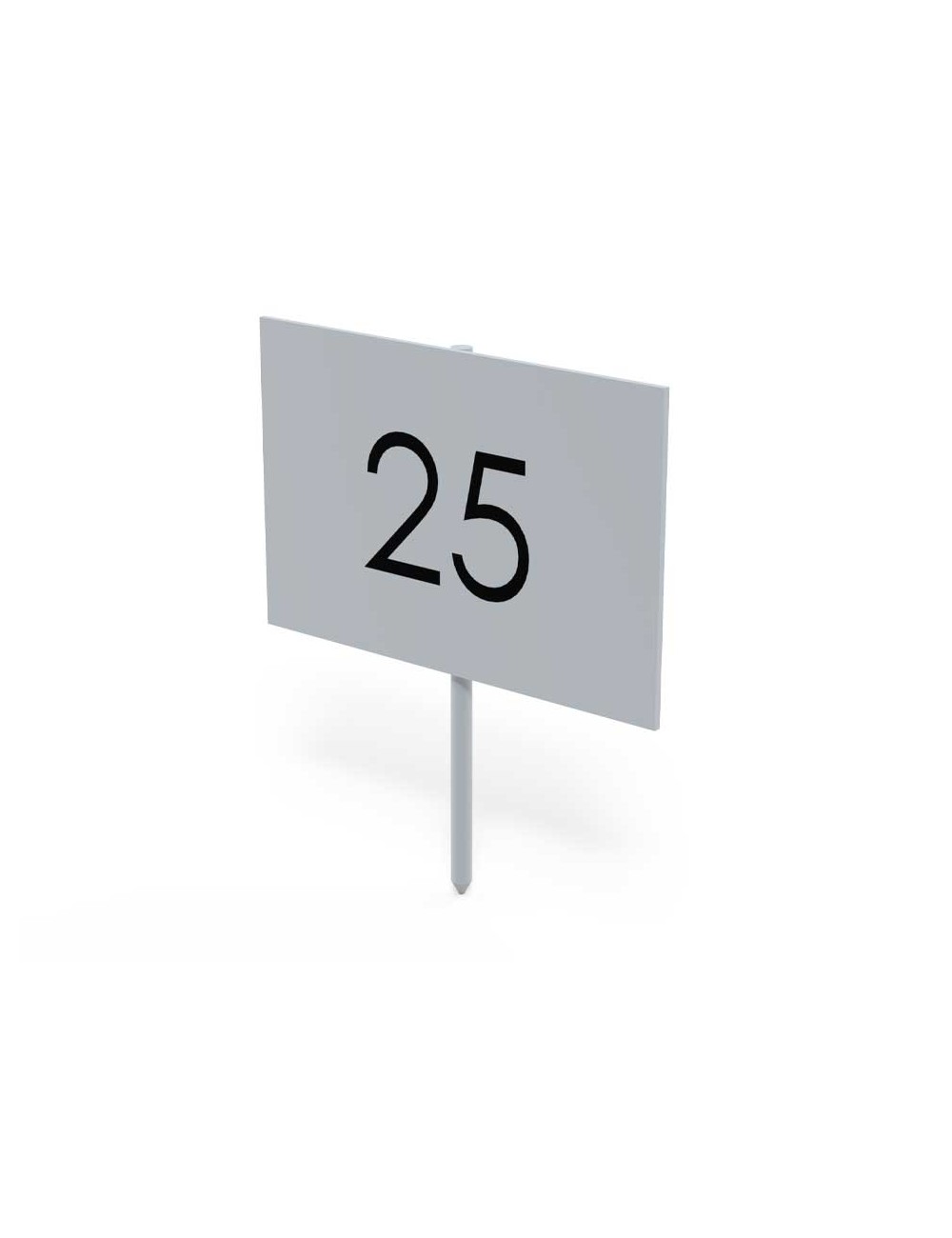 Kvadratinis atstumo žymeklis su numeriu.