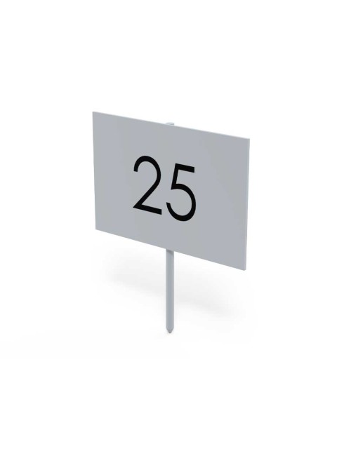 Kvadratinis atstumo žymeklis su numeriu.