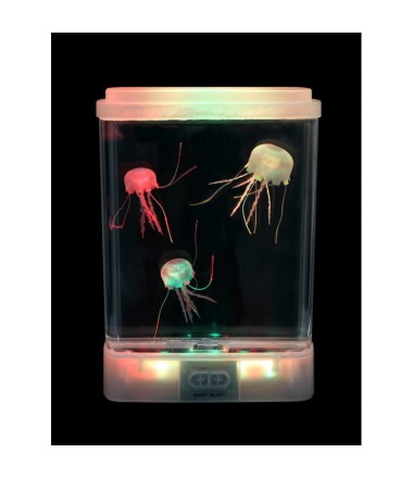 Įvairiomis spalvomis šviečiantis medūzų akvariumas - šviestuvas