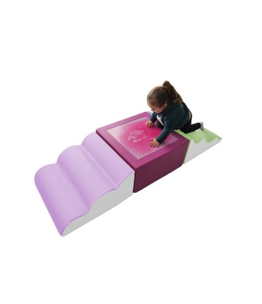 Minkštų kaladėlių rinkinys su sensorine plytele