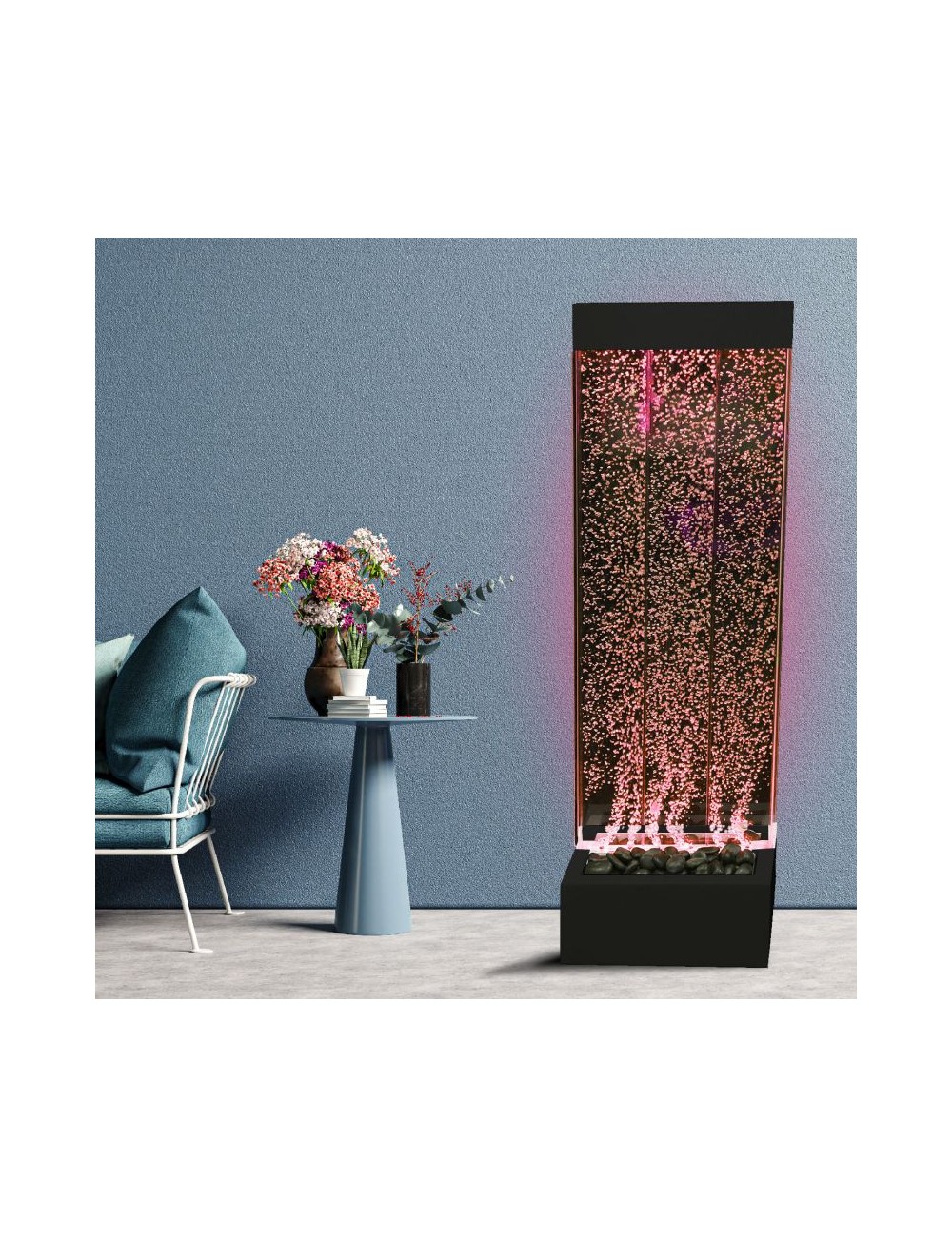 LED burbulų sienelė - 123 x 40 cm.