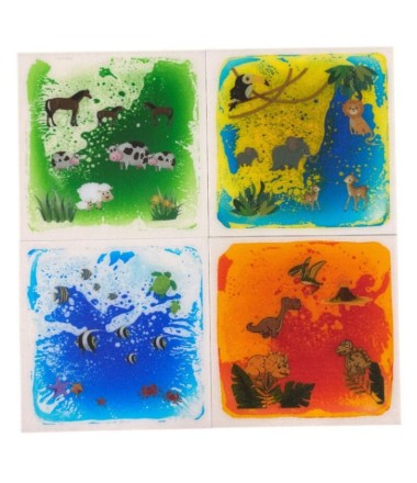 Gyvūnų tematikos sensorinės plytelės,  4 vnt