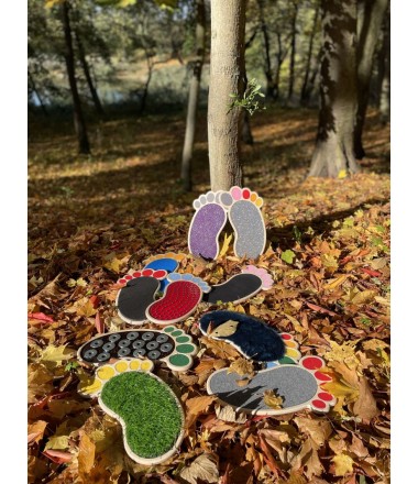 Medinių sensorinių pėdučių rinkinys