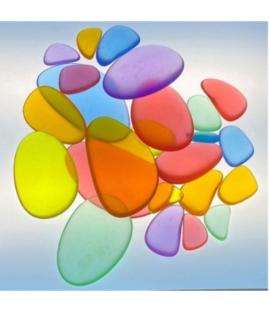 Spalvotų akmenukų rinkinys šviesos staliukui - 36vnt.