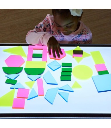 Geometrinių figūrų rinkinys šviesos staliukui - 42 vnt.