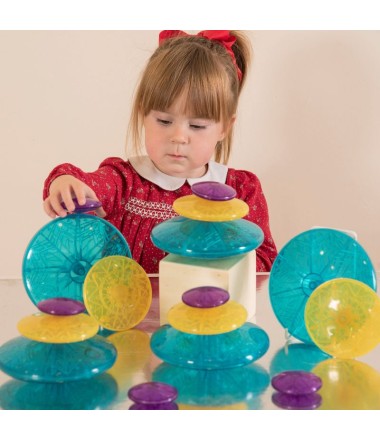 Įvairaus dydžio spalvoti akmenukai šviesos staliukui - 15vnt.