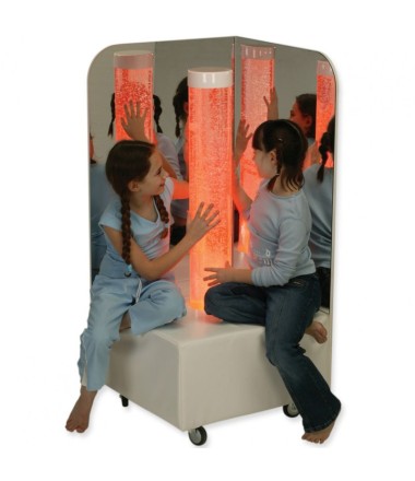 Burbulų vamzdis su mobiliu stovu ir veidrodžiu