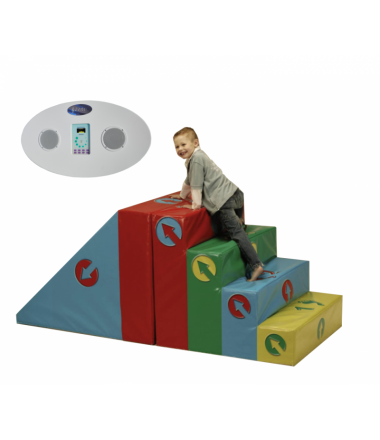 Minkšta čiuožykla su laipteliais ''Softplay'' bei garso sistema