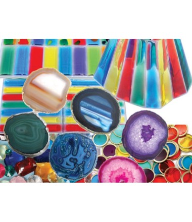 Įvairių spalvų rinkinys sviesos stalui