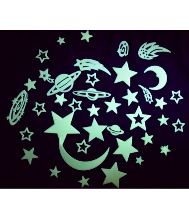 Šviečiančių žvaigždučių ir planetų rinkinys - 43 VNT